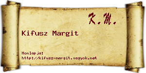 Kifusz Margit névjegykártya